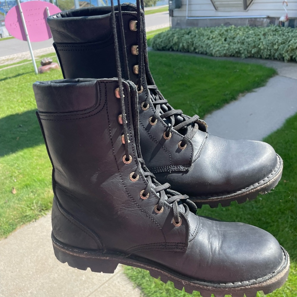 Jim Green Black Leather Men's Boots